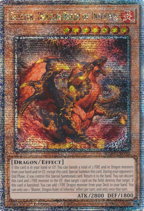 Blaster, Dragon Ruler of Infernos (Quarter Century Secret Rare) RA03-EN010 card from Quarter Century Bonanza