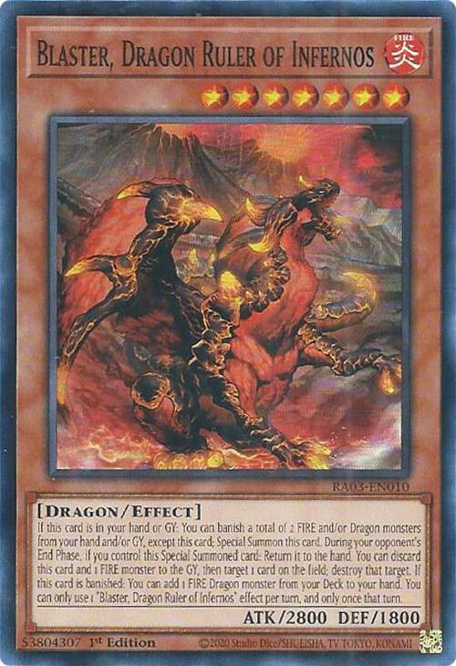 Blaster, Dragon Ruler of Infernos RA03-EN010 card from Quarter Century Bonanza