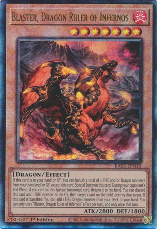 Blaster, Dragon Ruler of Infernos (PUR) RA03-EN010 card from Quarter Century Bonanza