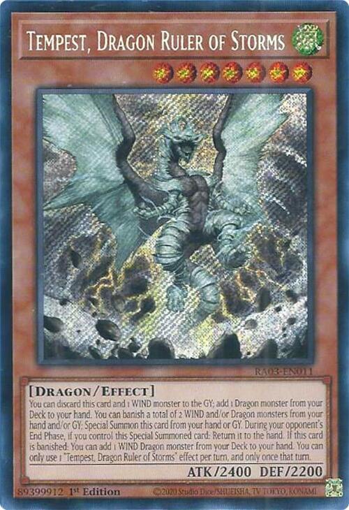 Tempest, Dragon Ruler of Storms (Secret Rare) RA03-EN011 card from Quarter Century Bonanza
