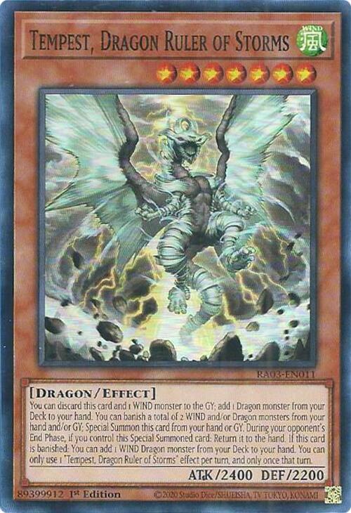 Tempest, Dragon Ruler of Storms RA03-EN011 card from Quarter Century Bonanza