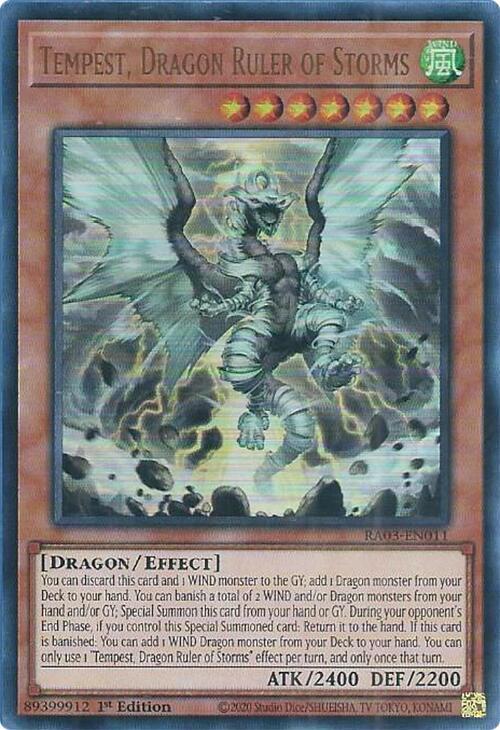Tempest, Dragon Ruler of Storms (UR) RA03-EN011 card from Quarter Century Bonanza