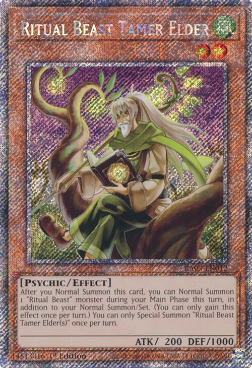 Ritual Beast Tamer Elder (Platinum Secret Rare) RA03-EN012 card from Quarter Century Bonanza