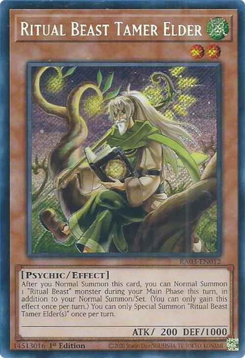 Ritual Beast Tamer Elder (Secret Rare) RA03-EN012 card from Quarter Century Bonanza