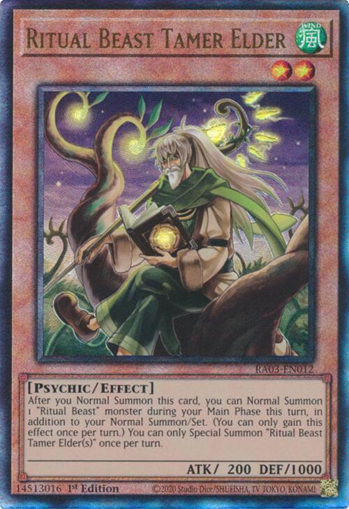 Ritual Beast Tamer Elder (PUR) RA03-EN012 card from Quarter Century Bonanza
