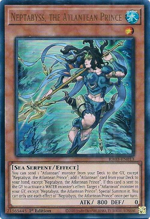 Neptabyss, the Atlantean Prince (UR) RA03-EN013 card from Quarter Century Bonanza
