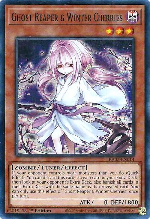 Ghost Reaper & Winter Cherries (Alternate Art) RA03-EN014 card from Quarter Century Bonanza