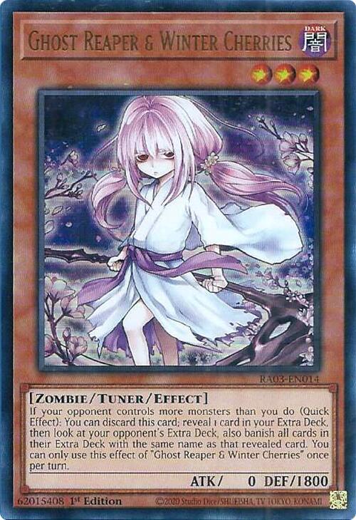 Ghost Reaper & Winter Cherries (Alternate Art) (UR) RA03-EN014 card from Quarter Century Bonanza
