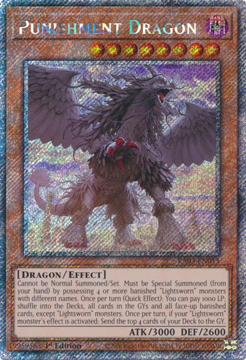 Punishment Dragon (Platinum Secret Rare) RA03-EN015 card from Quarter Century Bonanza
