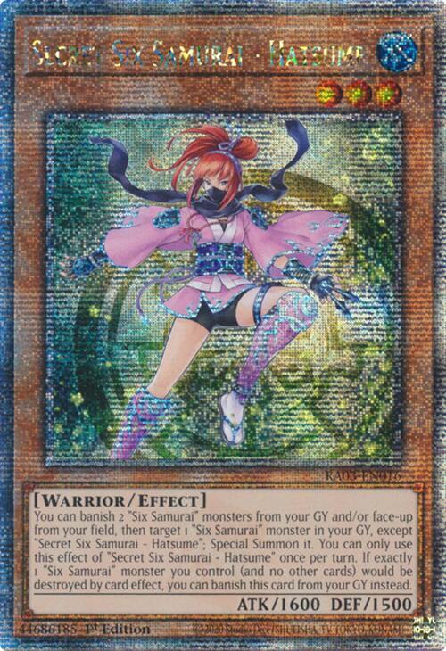 Secret Six Samurai - Hatsume (Quarter Century Secret Rare) RA03-EN016 card from Quarter Century Bonanza