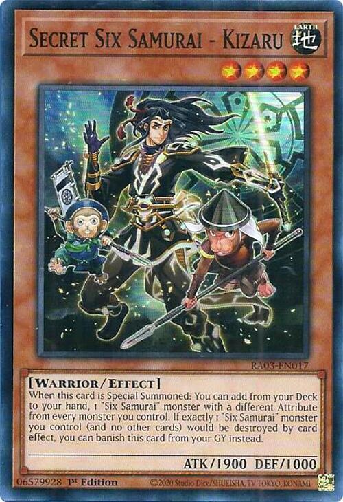 Secret Six Samurai - Kizaru RA03-EN017 card from Quarter Century Bonanza