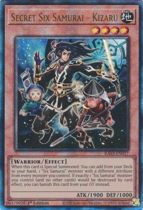 Secret Six Samurai - Kizaru (PUR) RA03-EN017 card from Quarter Century Bonanza