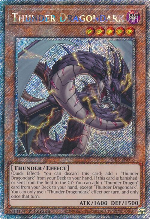 Thunder Dragondark (Platinum Secret Rare) RA03-EN018 card from Quarter Century Bonanza