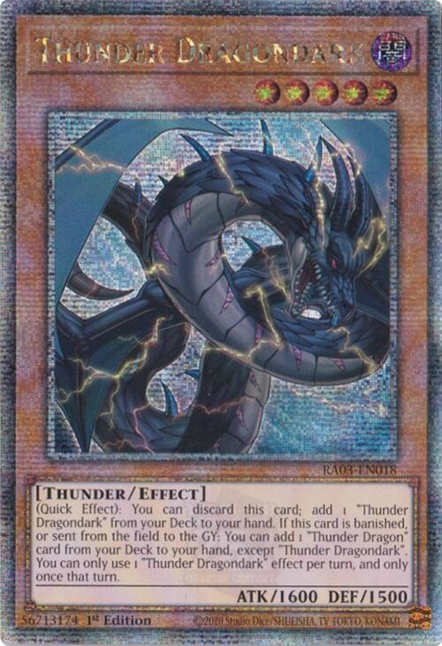Thunder Dragondark (Quarter Century Secret Rare) RA03-EN018 card from Quarter Century Bonanza