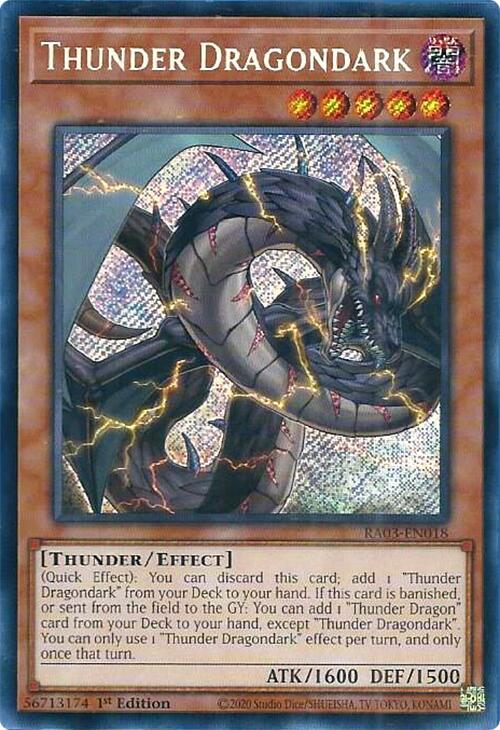 Thunder Dragondark (Secret Rare) RA03-EN018 card from Quarter Century Bonanza