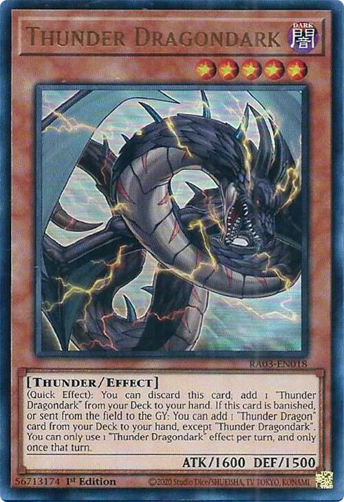 Thunder Dragondark (UR) RA03-EN018 card from Quarter Century Bonanza