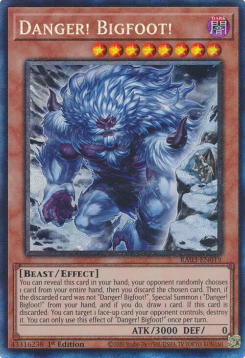 Danger! Bigfoot! (Alternate Art) (PCR) RA03-EN019 card from Quarter Century Bonanza