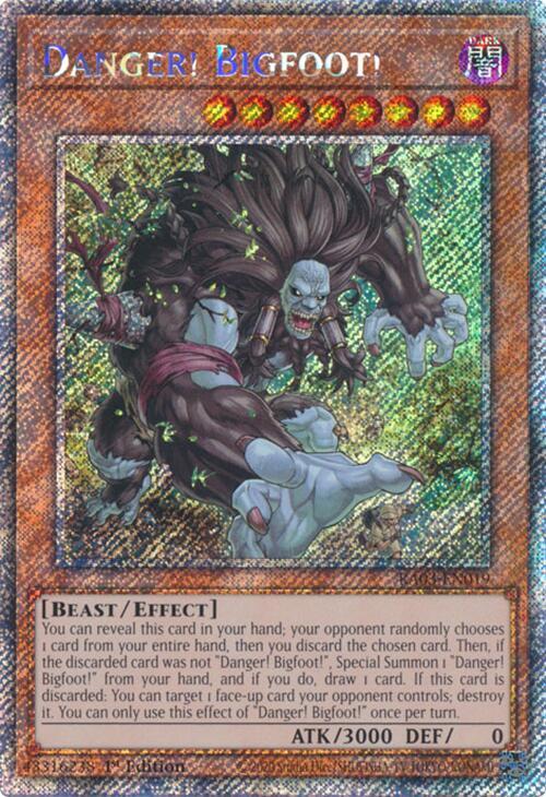 Danger! Bigfoot! (Platinum Secret Rare) RA03-EN019 card from Quarter Century Bonanza
