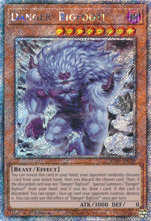 Danger! Bigfoot! (Alternate Art) (Platinum Secret Rare) RA03-EN019 card from Quarter Century Bonanza