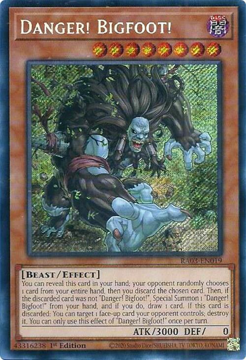 Danger! Bigfoot! (Secret Rare) RA03-EN019 card from Quarter Century Bonanza
