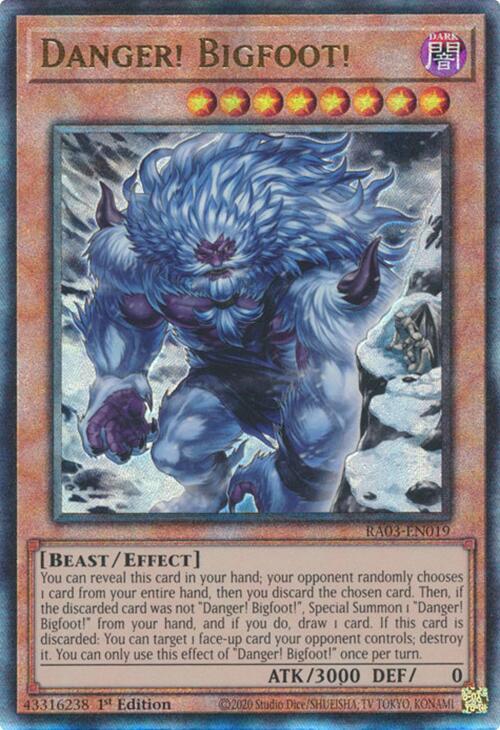 Danger! Bigfoot! (Alternate Art) (PUR) RA03-EN019 card from Quarter Century Bonanza