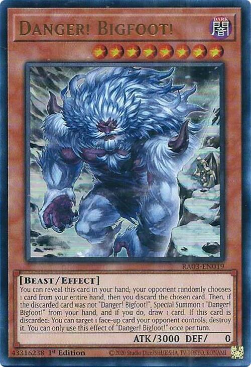Danger! Bigfoot! (Alternate Art) (UR) RA03-EN019 card from Quarter Century Bonanza