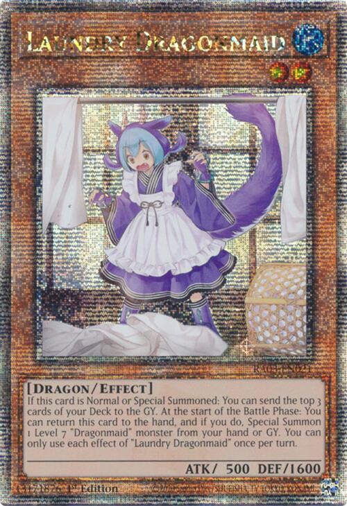 Laundry Dragonmaid (Quarter Century Secret Rare) RA03-EN021 card from Quarter Century Bonanza