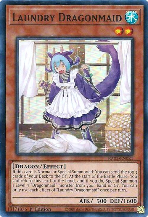 Laundry Dragonmaid RA03-EN021 card from Quarter Century Bonanza
