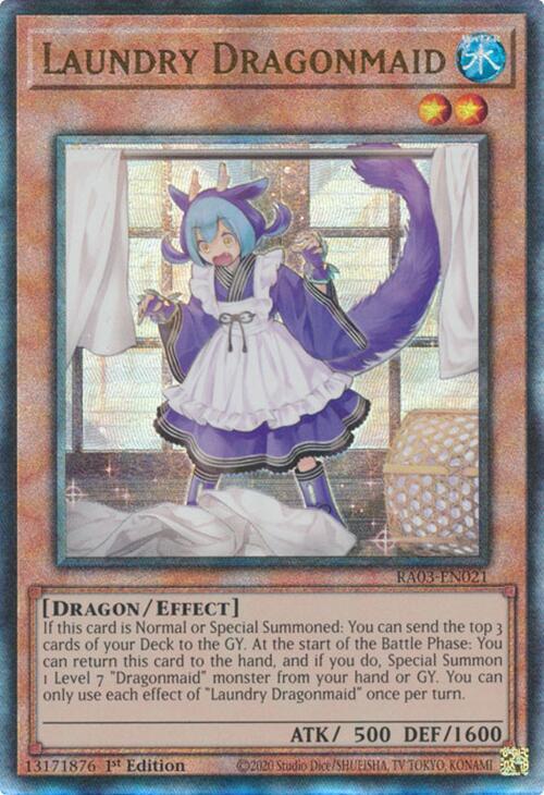 Laundry Dragonmaid (PUR) RA03-EN021 card from Quarter Century Bonanza