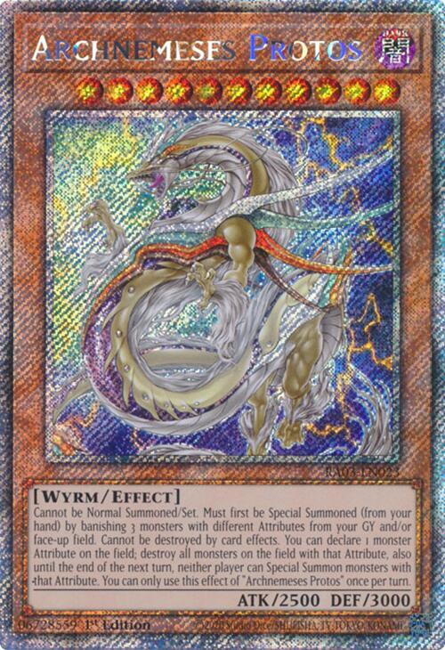 Archnemeses Protos (Platinum Secret Rare) RA03-EN023 card from Quarter Century Bonanza