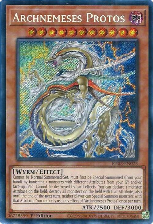 Archnemeses Protos (Secret Rare) RA03-EN023 card from Quarter Century Bonanza