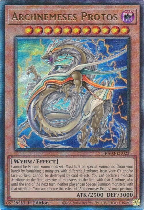 Archnemeses Protos (PUR) RA03-EN023 card from Quarter Century Bonanza