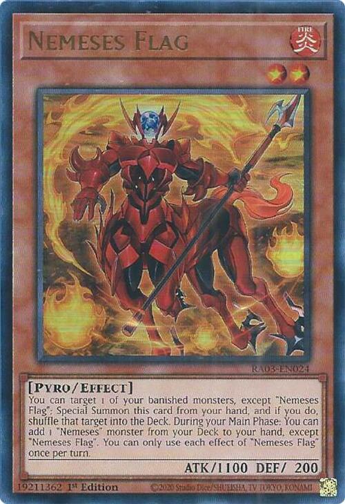 Nemeses Flag (UR) RA03-EN024 card from Quarter Century Bonanza
