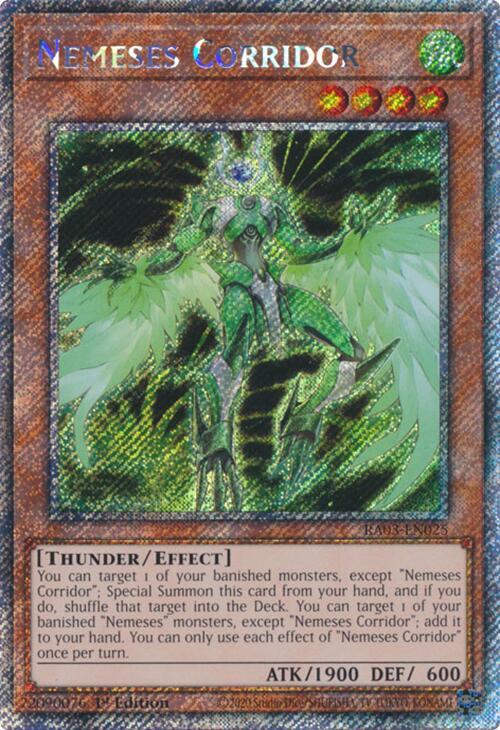 Nemeses Corridor (Platinum Secret Rare) RA03-EN025 card from Quarter Century Bonanza