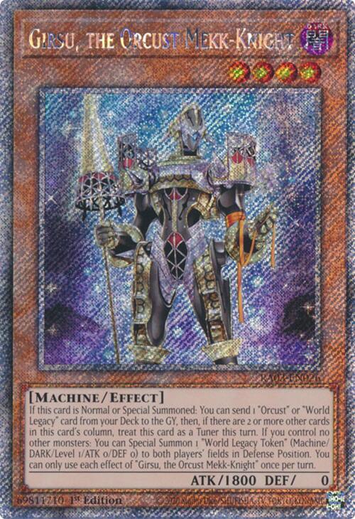 Girsu, the Orcust Mekk-Knight (Platinum Secret Rare) RA03-EN026 card from Quarter Century Bonanza