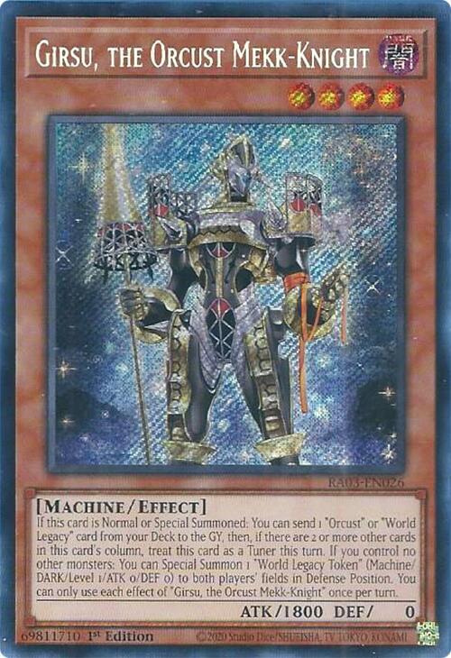 Girsu, the Orcust Mekk-Knight (Secret Rare) RA03-EN026 card from Quarter Century Bonanza