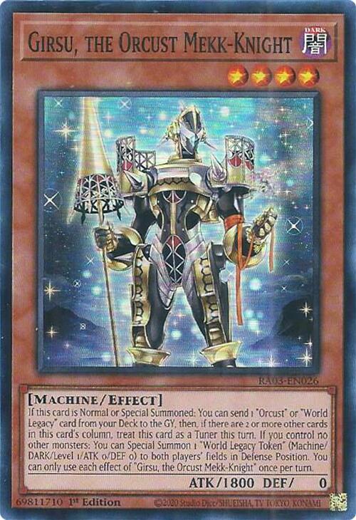 Girsu, the Orcust Mekk-Knight RA03-EN026 card from Quarter Century Bonanza