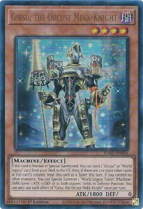 Girsu, the Orcust Mekk-Knight (UR) RA03-EN026 card from Quarter Century Bonanza