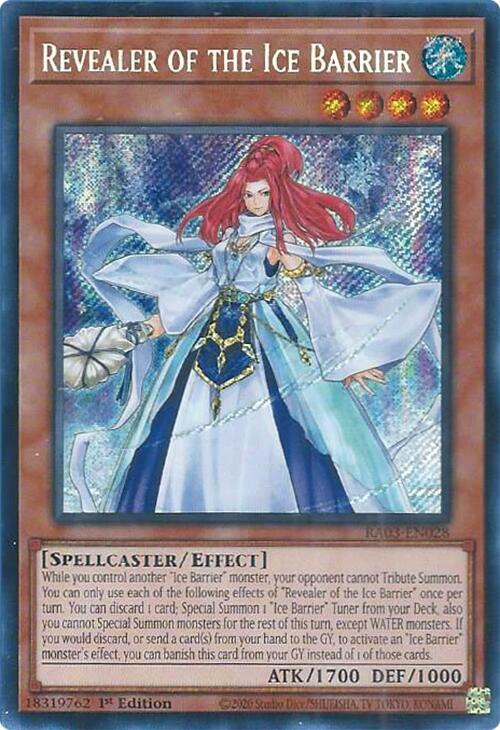Revealer of the Ice Barrier (Secret Rare) RA03-EN028 card from Quarter Century Bonanza