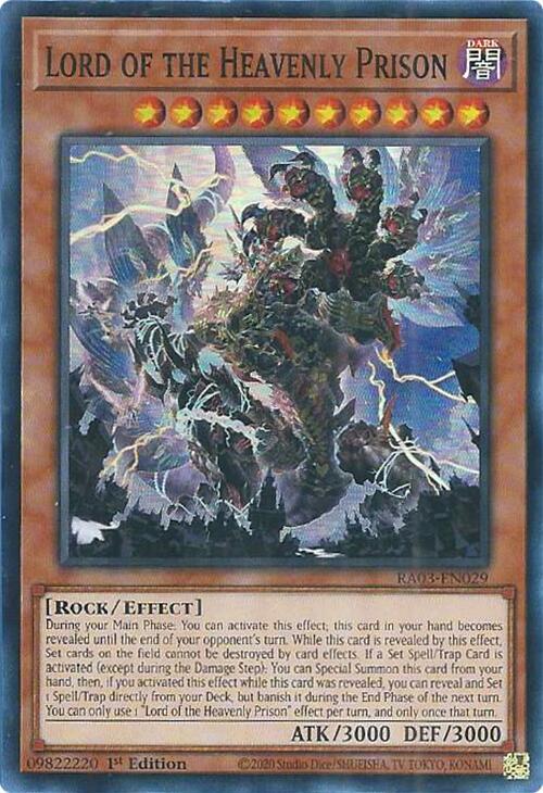 Lord of the Heavenly Prison RA03-EN029 card from Quarter Century Bonanza
