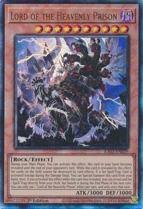 Lord of the Heavenly Prison (PUR) RA03-EN029 card from Quarter Century Bonanza