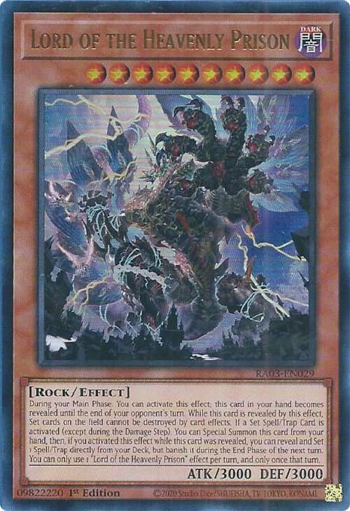 Lord of the Heavenly Prison (UR) RA03-EN029 card from Quarter Century Bonanza