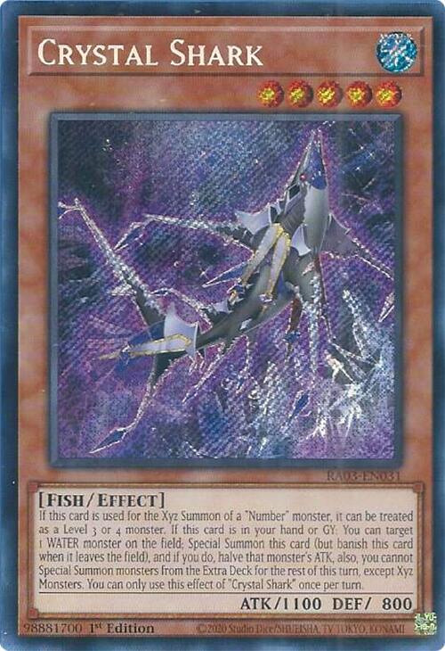 Crystal Shark (Secret Rare) RA03-EN031 card from Quarter Century Bonanza