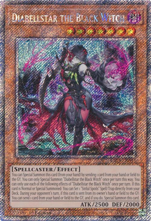 Diabellstar the Black Witch (Platinum Secret Rare) RA03-EN032 card from Quarter Century Bonanza