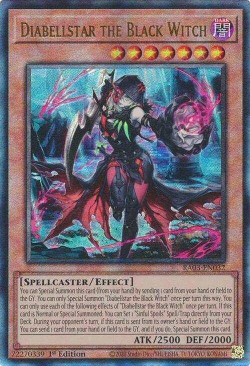 Diabellstar the Black Witch (PUR) RA03-EN032 card from Quarter Century Bonanza