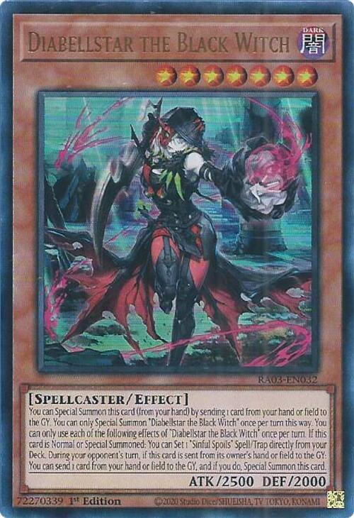 Diabellstar the Black Witch (UR) RA03-EN032 card from Quarter Century Bonanza