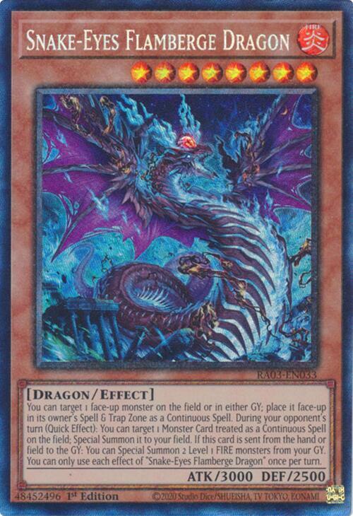 Snake-Eyes Flamberge Dragon (PCR) RA03-EN033 card from Quarter Century Bonanza