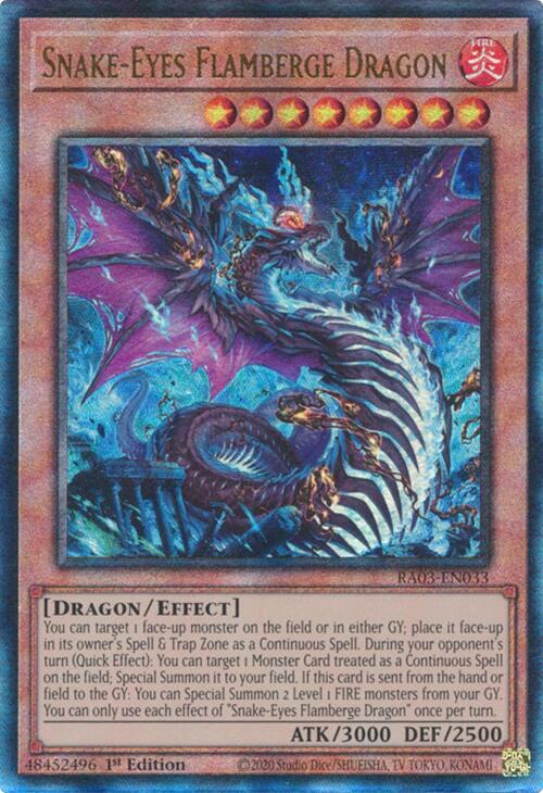Snake-Eyes Flamberge Dragon (PUR) RA03-EN033 card from Quarter Century Bonanza