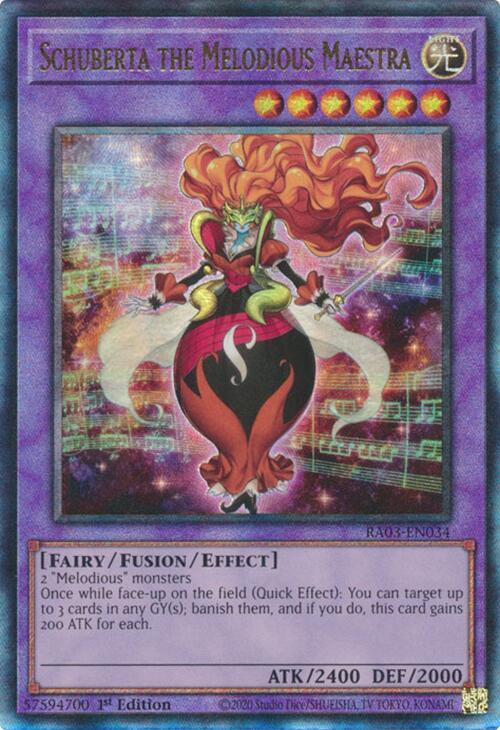 Schuberta the Melodious Maestra (PUR) RA03-EN034 card from Quarter Century Bonanza
