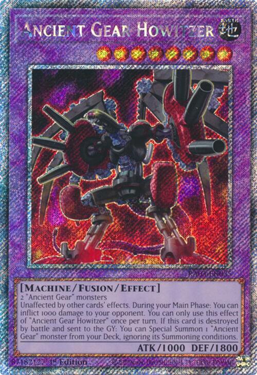 Ancient Gear Howitzer (Platinum Secret Rare) RA03-EN035 card from Quarter Century Bonanza